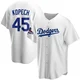 Michael Kopech ＃45 Los Angeles Dodgers Replica Men's White Home 2024 World Series Champions Jersey