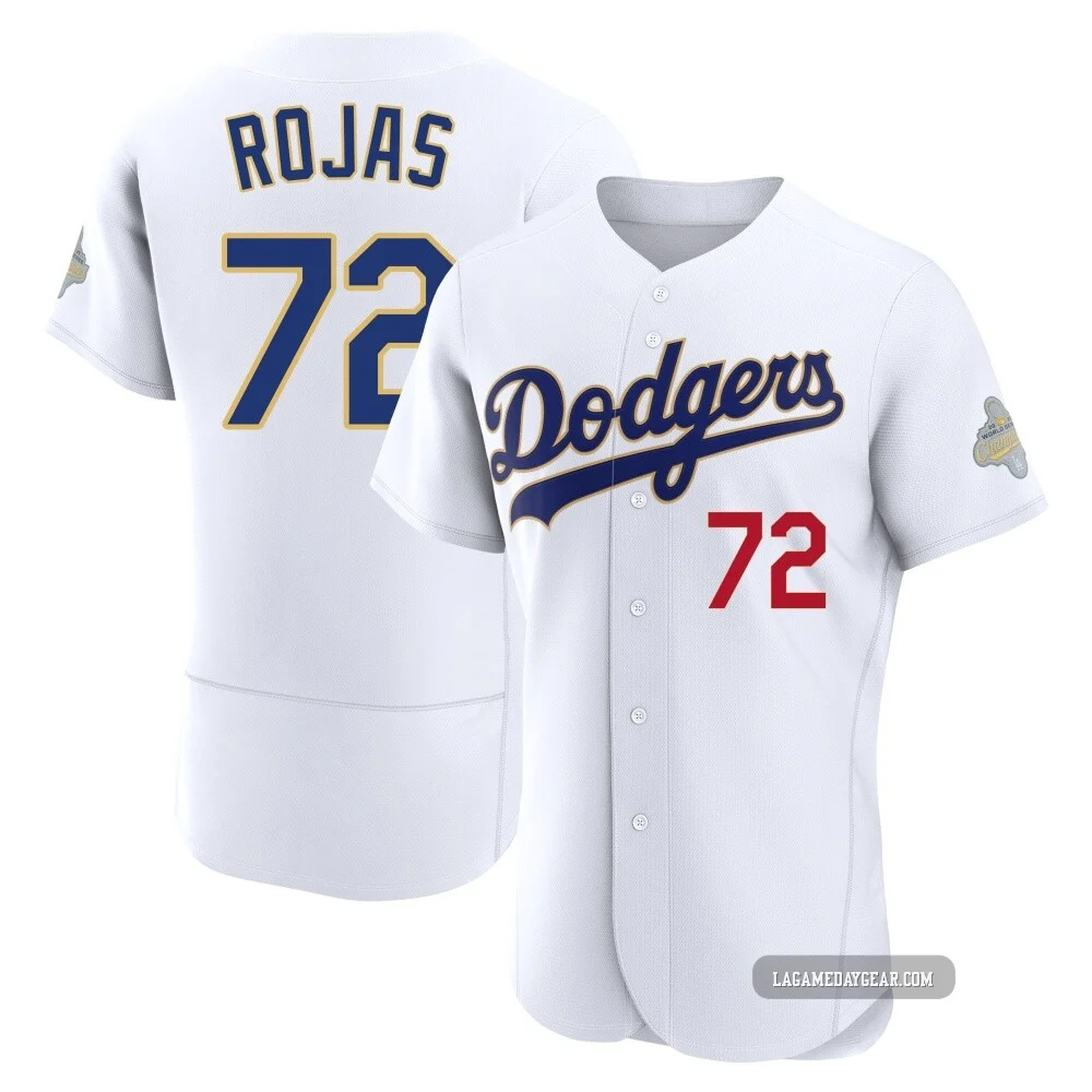 Miguel Rojas ＃72 Los Angeles Dodgers Authentic Men's Gold White 2026 Collection Jersey