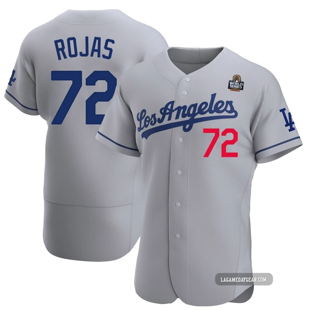 Miguel Rojas ＃72 Los Angeles Dodgers Authentic Men's Gray Away Official 2024 World Series Jersey