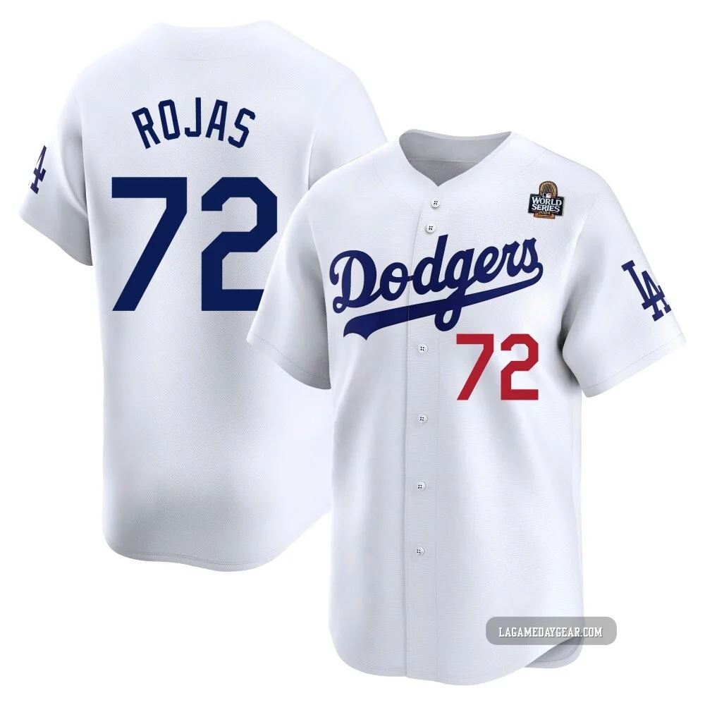 Miguel Rojas ＃72 Los Angeles Dodgers Limited Men's White Home 2024 World Series Jersey