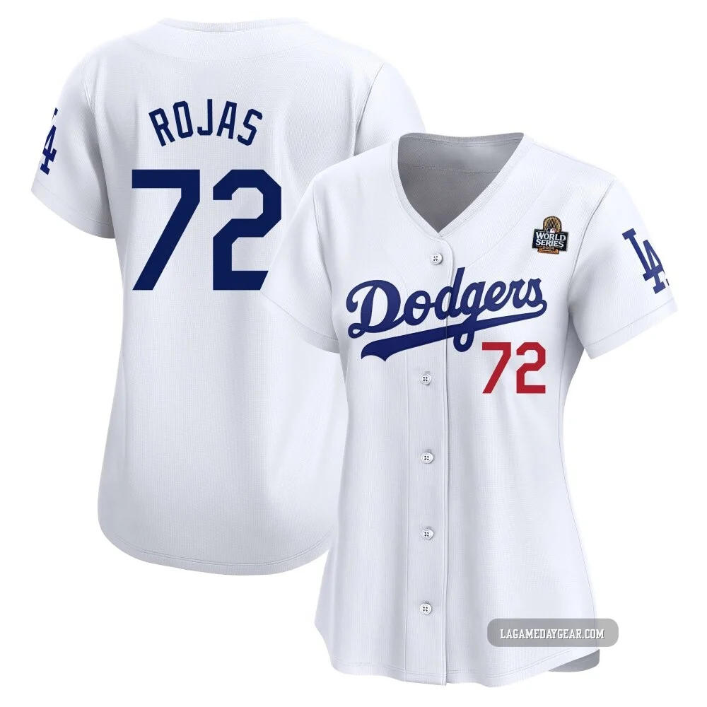 Miguel Rojas ＃72 Los Angeles Dodgers Limited Women's White Home 2024 World Series Jersey