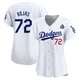 Miguel Rojas ＃72 Los Angeles Dodgers Limited Women's White Home 2024 World Series Jersey