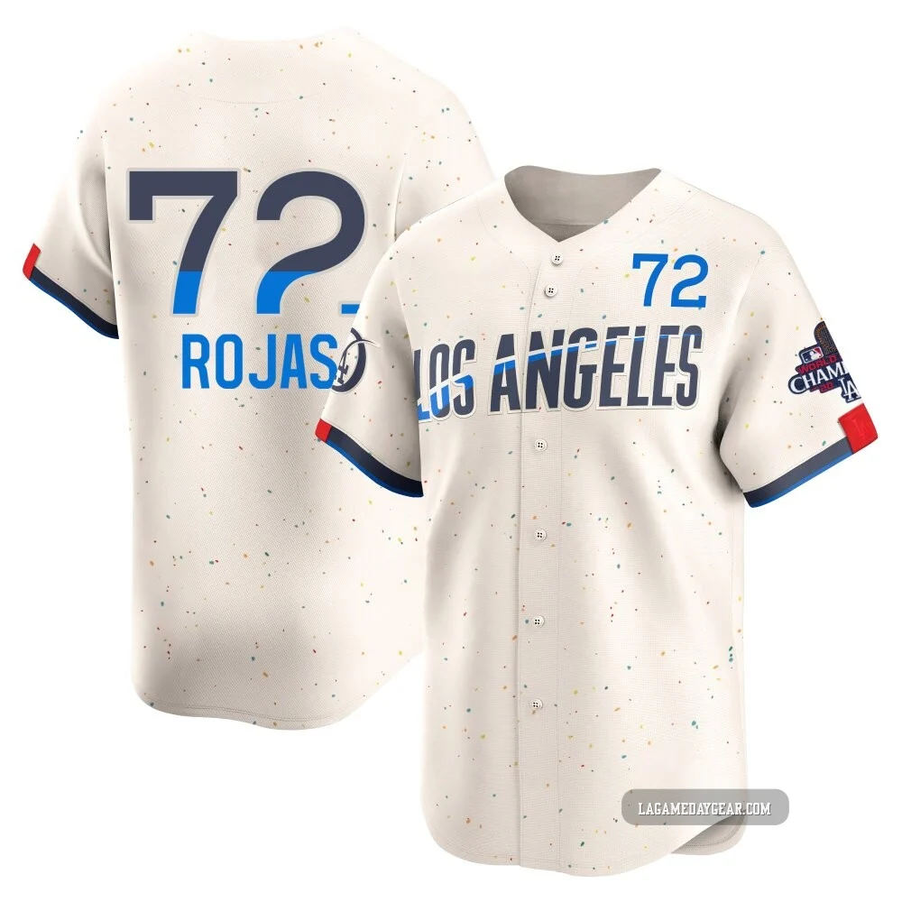 Miguel Rojas ＃72 Los Angeles Dodgers Limited Youth Cream 2024 City Connect World Series Champions Jersey