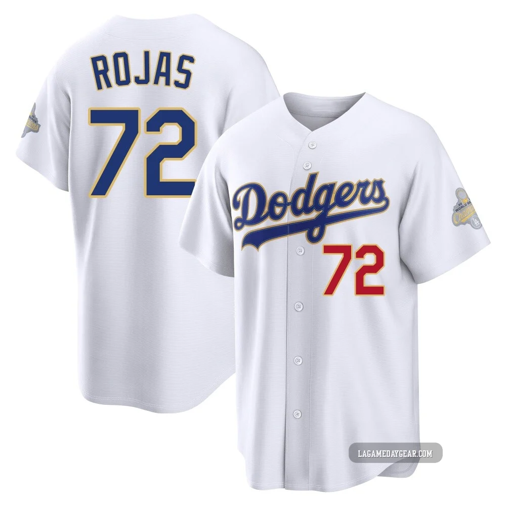Miguel Rojas ＃72 Los Angeles Dodgers Limited Youth Gold White 2026 Collection Stadium Jersey