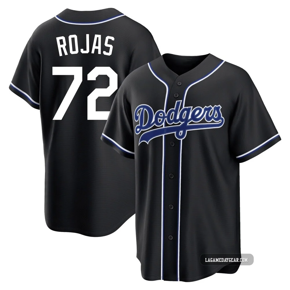 Miguel Rojas ＃72 Los Angeles Dodgers Replica Men's Black Fashion Out Jersey