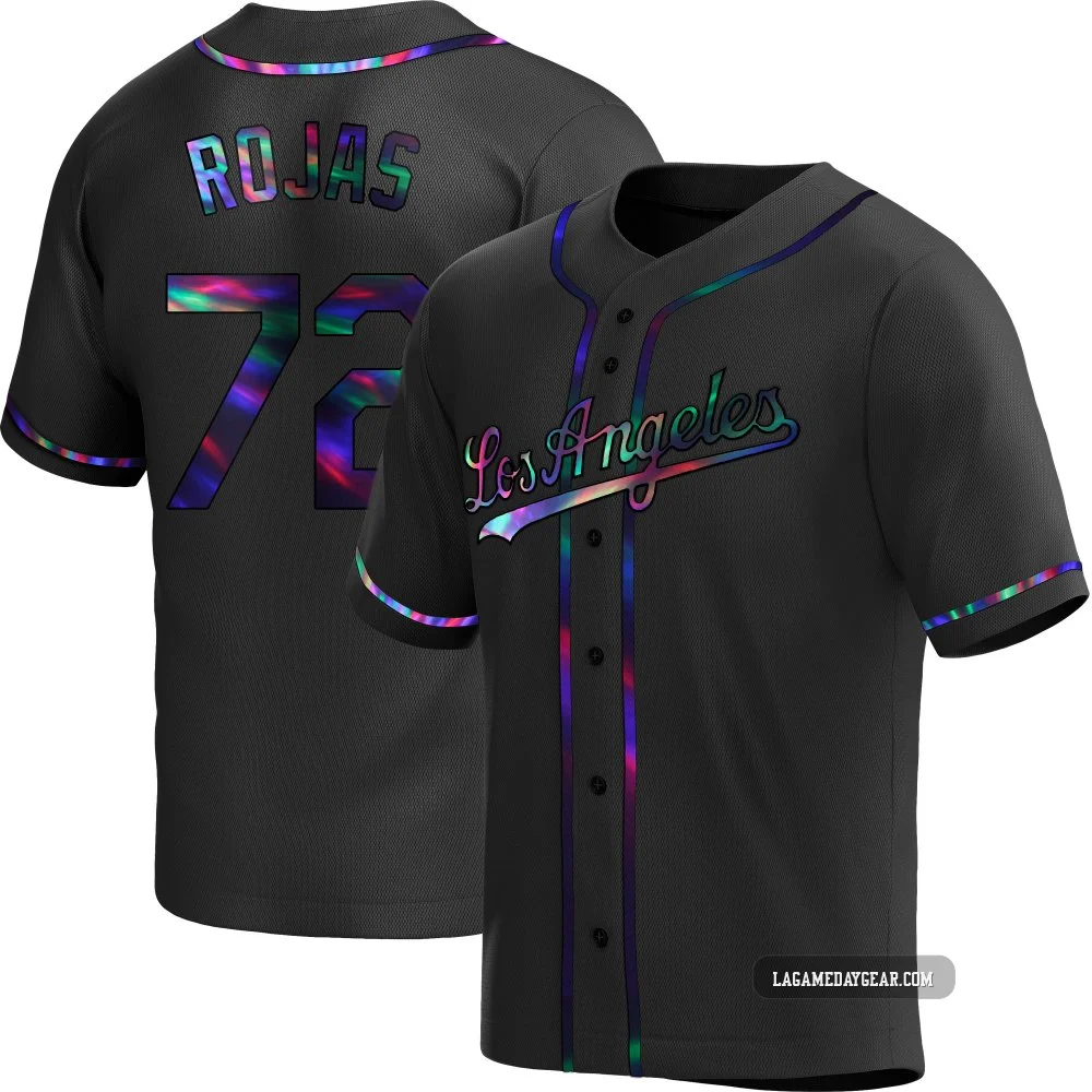 Miguel Rojas ＃72 Los Angeles Dodgers Replica Men's Black Holographic Alternate Jersey