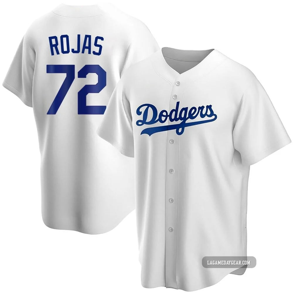 Miguel Rojas ＃72 Los Angeles Dodgers Replica Men's White Home Jersey