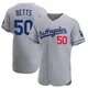 Mookie Betts ＃50 Los Angeles Dodgers Authentic Men's Gray Away Jersey