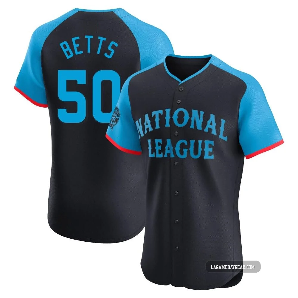 Mookie Betts ＃50 Los Angeles Dodgers Elite Men's Navy National League 2024 All-Star Game Jersey