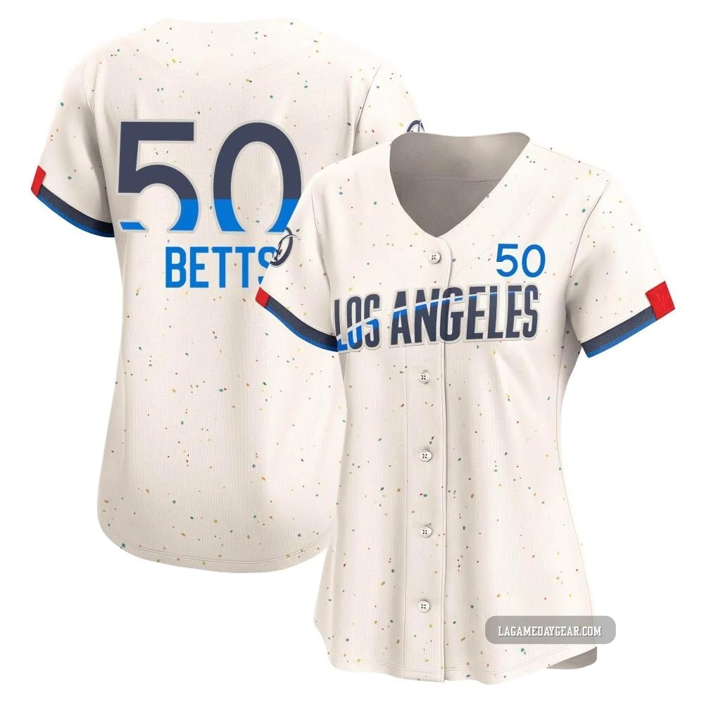 Mookie Betts ＃50 Los Angeles Dodgers Limited Women's Cream 2024 City Connect Jersey