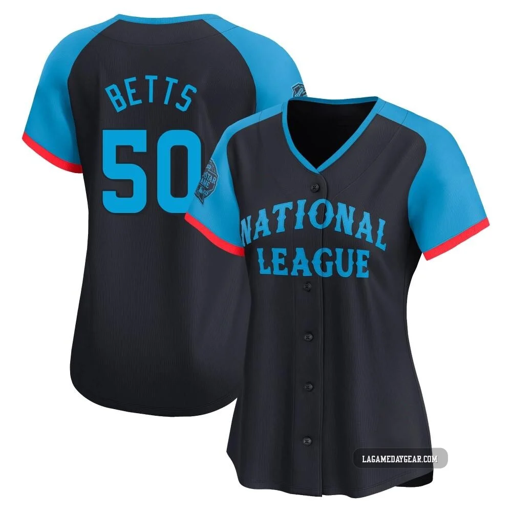 Mookie Betts ＃50 Los Angeles Dodgers Limited Women's Navy National League 2024 All-Star Game Jersey