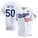 Mookie Betts ＃50 Los Angeles Dodgers Limited Youth White Home 2025 World Series Jersey
