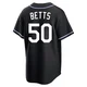 Mookie Betts ＃50 Los Angeles Dodgers Replica Men's Black Fashion Out Jersey