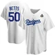 Mookie Betts ＃50 Los Angeles Dodgers Replica Men's White Home 2024 World Series Jersey