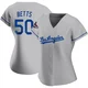 Mookie Betts ＃50 Los Angeles Dodgers Replica Women's Gray Road 2024 World Series Champions Jersey