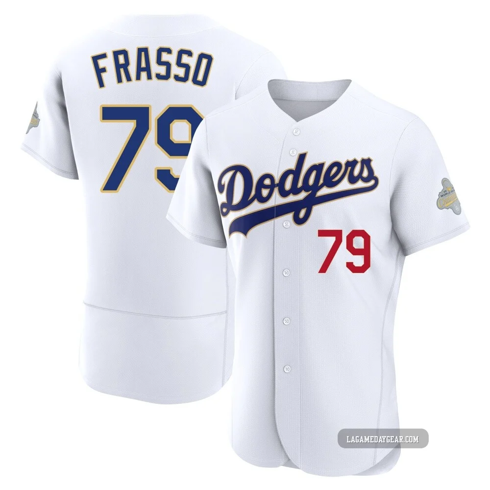 Nick Frasso ＃79 Los Angeles Dodgers Authentic Men's Gold White 2026 Collection Jersey