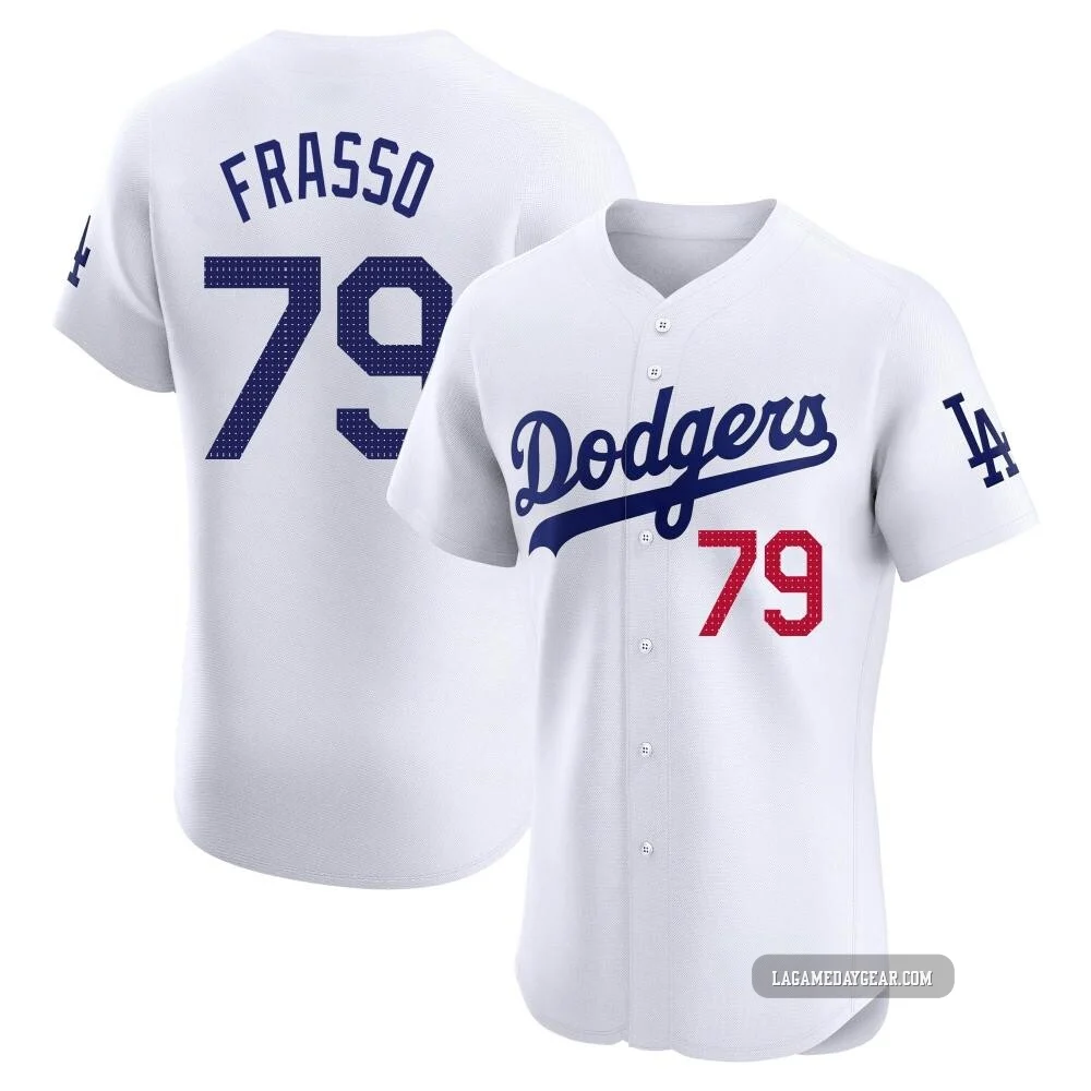 Nick Frasso ＃79 Los Angeles Dodgers Elite Men's White Home Jersey