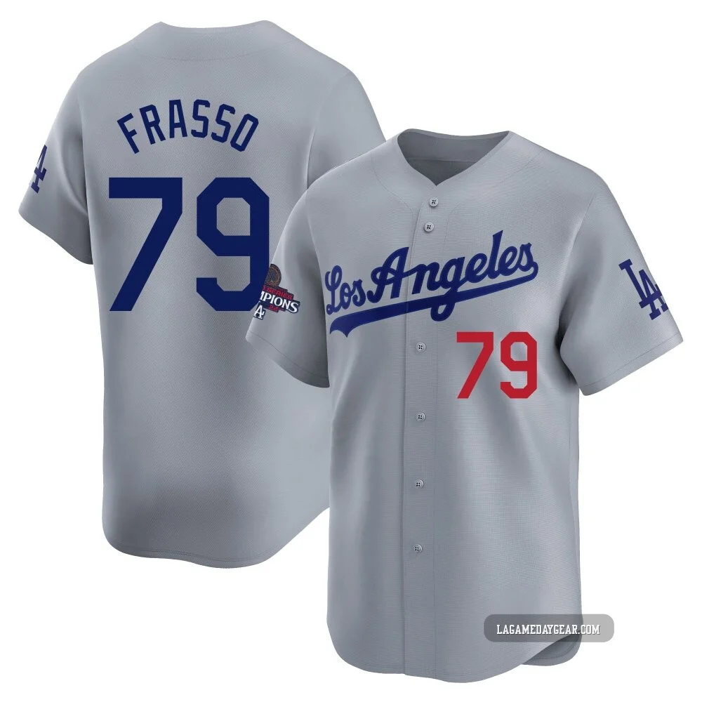 Nick Frasso ＃79 Los Angeles Dodgers Limited Men's Gray Away World Series Champions Jersey