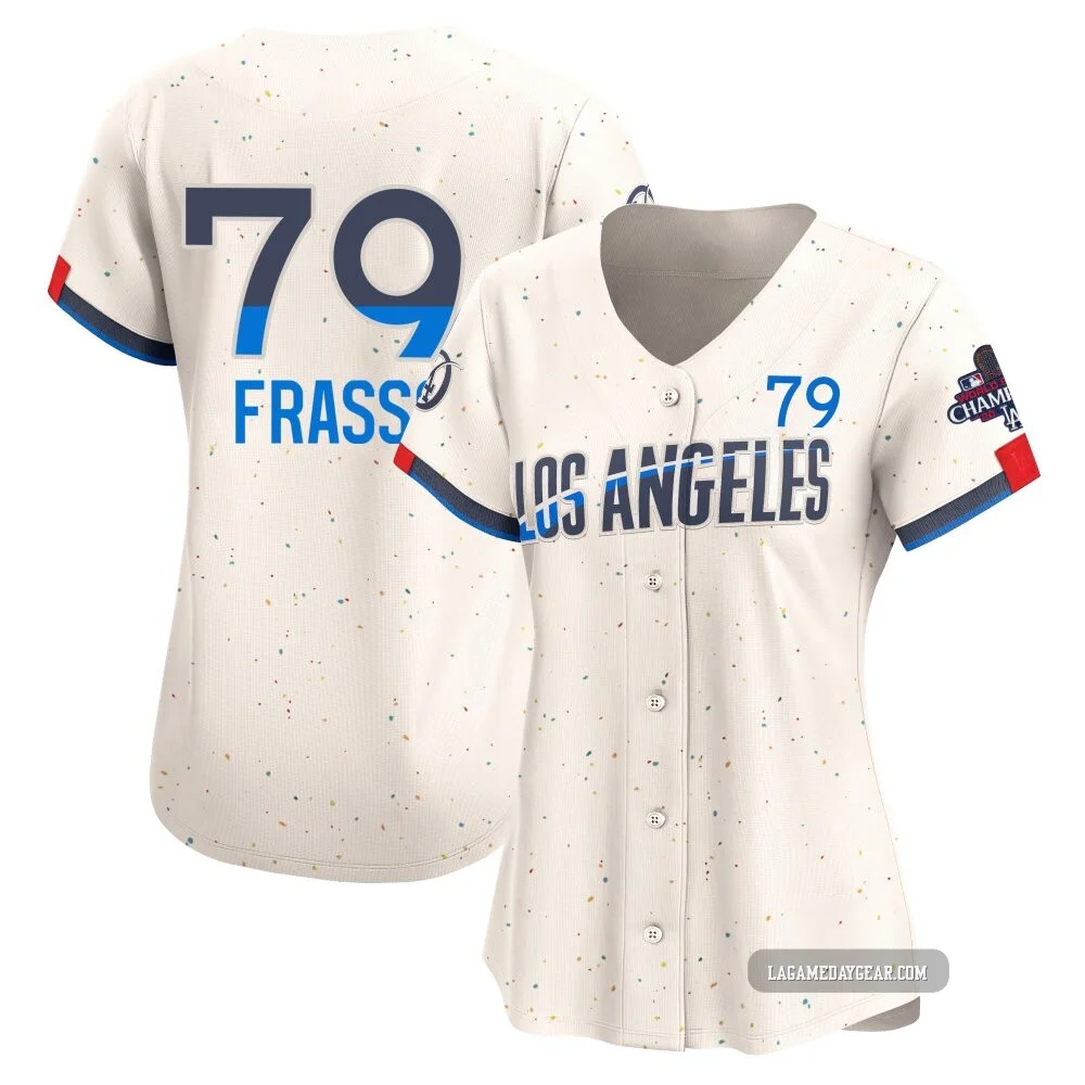 Nick Frasso ＃79 Los Angeles Dodgers Limited Women's Cream 2024 City Connect World Series Champions Jersey