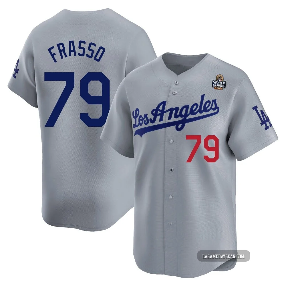 Nick Frasso ＃79 Los Angeles Dodgers Limited Youth Gray Away 2024 World Series Jersey