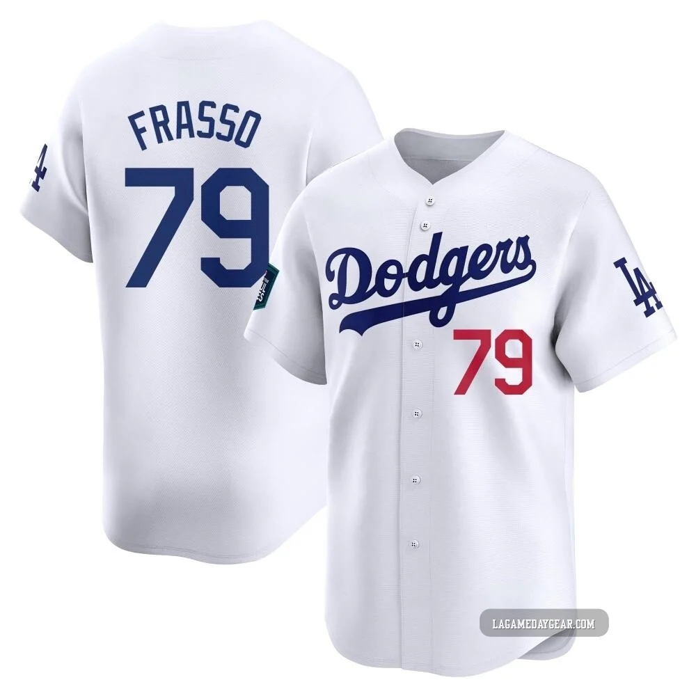 Nick Frasso ＃79 Los Angeles Dodgers Limited Youth White 2024 World Tour Seoul Series Home Jersey