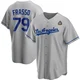 Nick Frasso ＃79 Los Angeles Dodgers Replica Men's Gray Road 2024 World Series Jersey