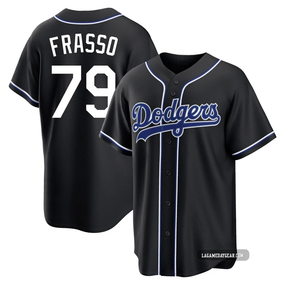 Nick Frasso ＃79 Los Angeles Dodgers Replica Youth Black Fashion Out Jersey