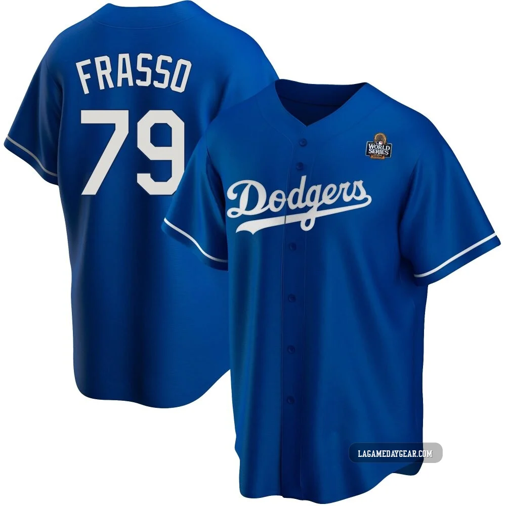 Nick Frasso ＃79 Los Angeles Dodgers Replica Youth Royal Alternate 2024 World Series Jersey