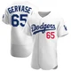 Paul Gervase ＃65 Los Angeles Dodgers Authentic Men's White Home Jersey