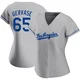 Paul Gervase ＃65 Los Angeles Dodgers Authentic Women's Gray Road Jersey