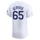 Paul Gervase ＃65 Los Angeles Dodgers Elite Men's White Home Jersey