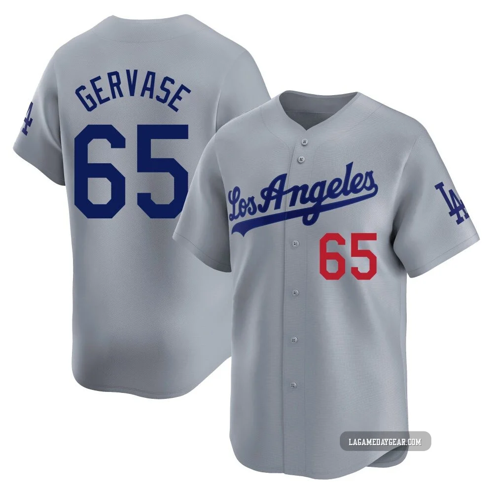 Paul Gervase ＃65 Los Angeles Dodgers Limited Men's Gray Away Jersey