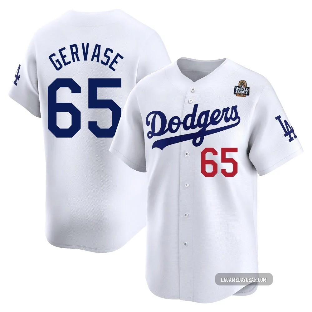 Paul Gervase ＃65 Los Angeles Dodgers Limited Men's White Home 2024 World Series Jersey