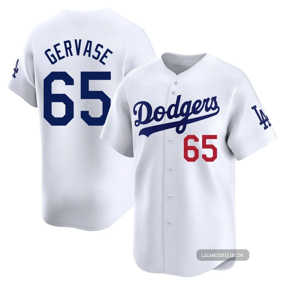 Paul Gervase ＃65 Los Angeles Dodgers Limited Men's White Home Jersey