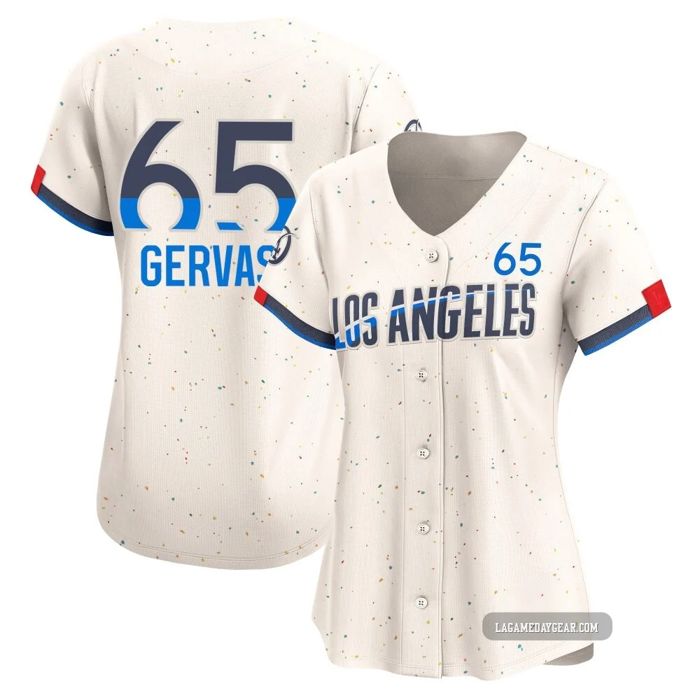 Paul Gervase ＃65 Los Angeles Dodgers Limited Women's Cream 2024 City Connect Jersey