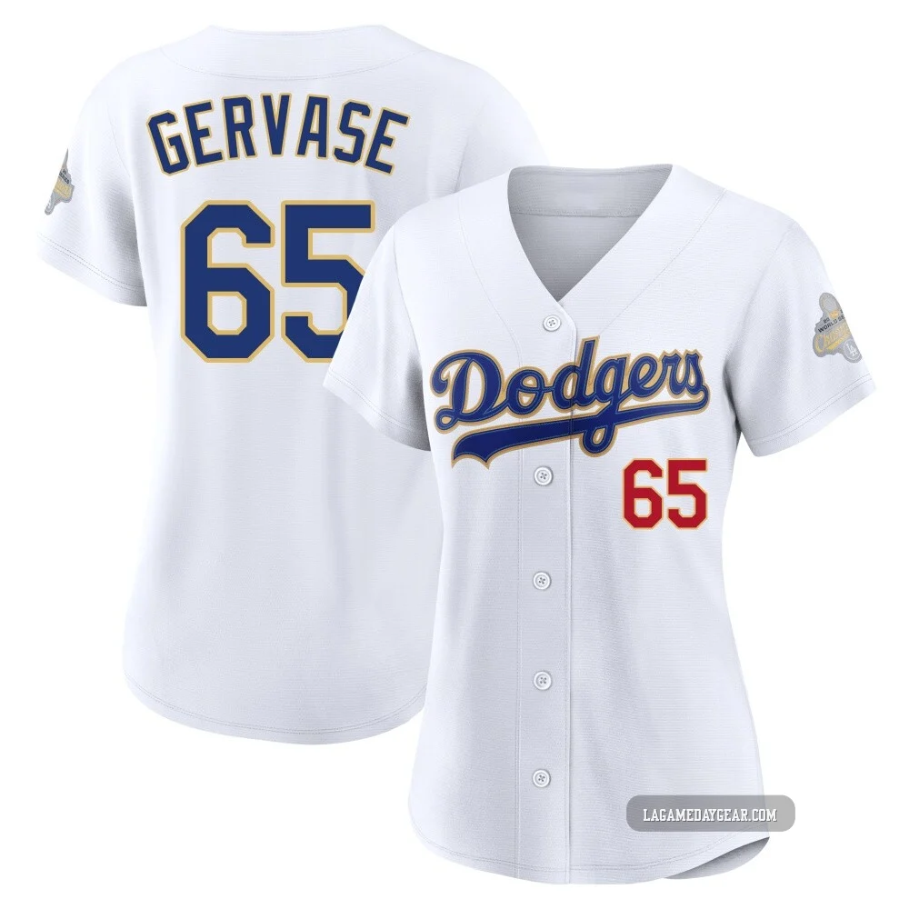 Paul Gervase ＃65 Los Angeles Dodgers Limited Women's Gold White 2026 Collection Stadium Jersey