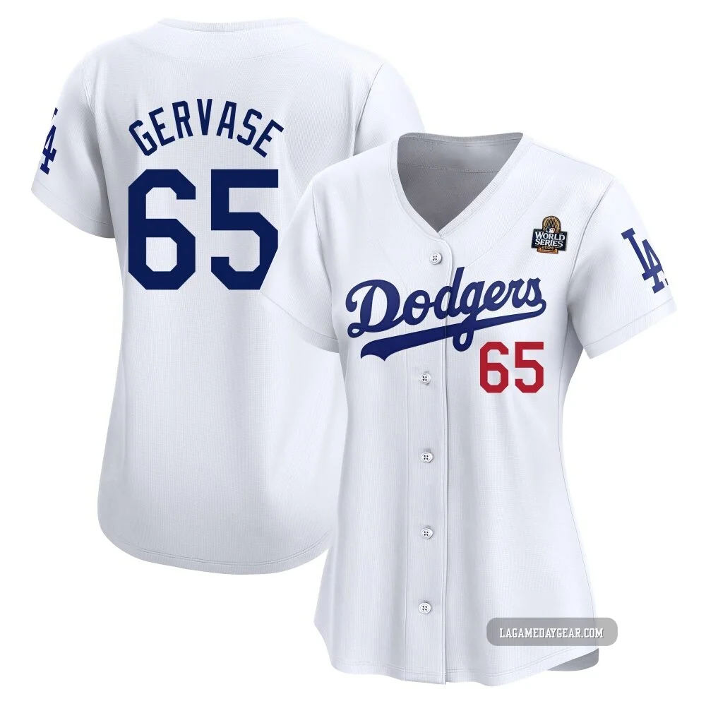 Paul Gervase ＃65 Los Angeles Dodgers Limited Women's White Home 2024 World Series Jersey