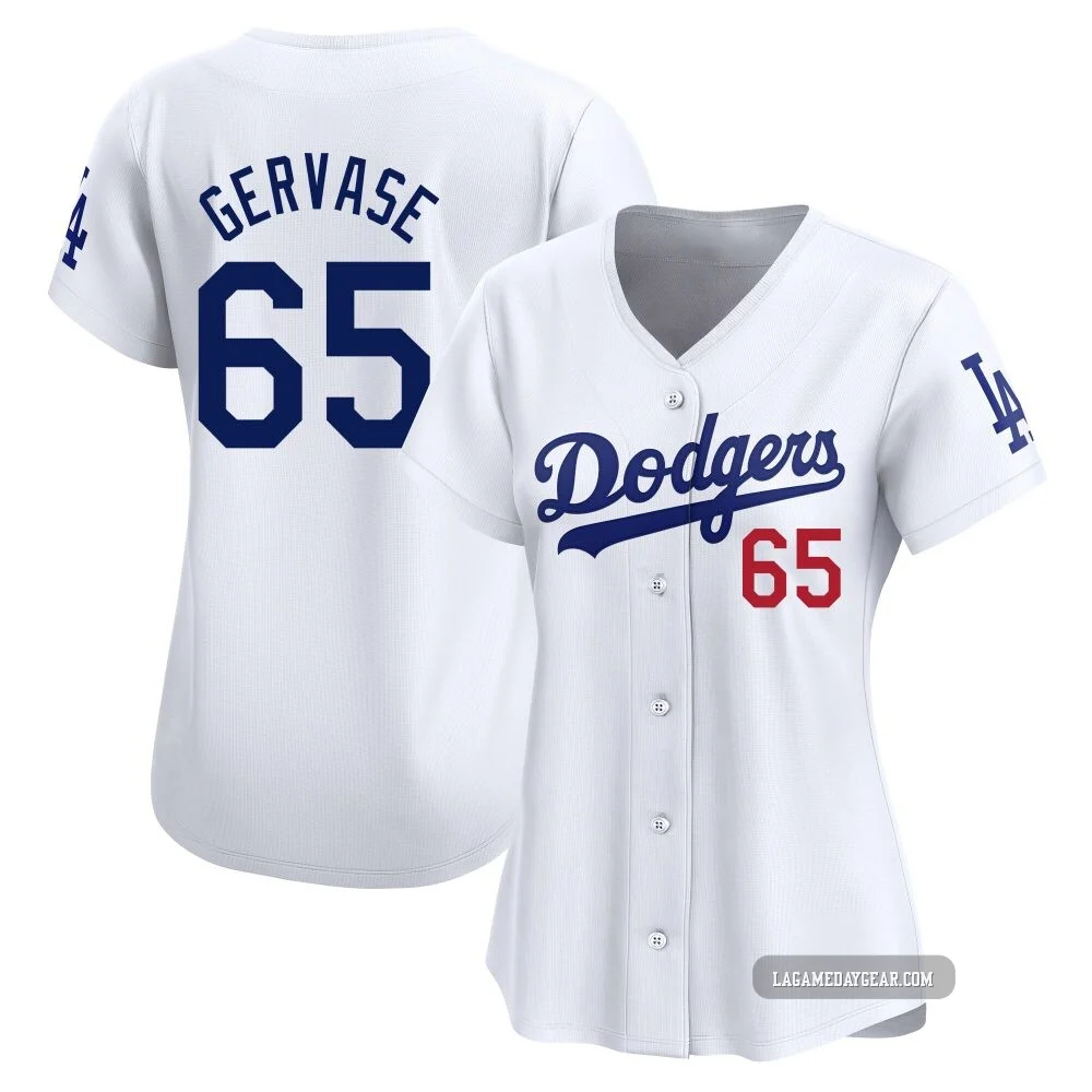 Paul Gervase ＃65 Los Angeles Dodgers Limited Women's White Home Jersey