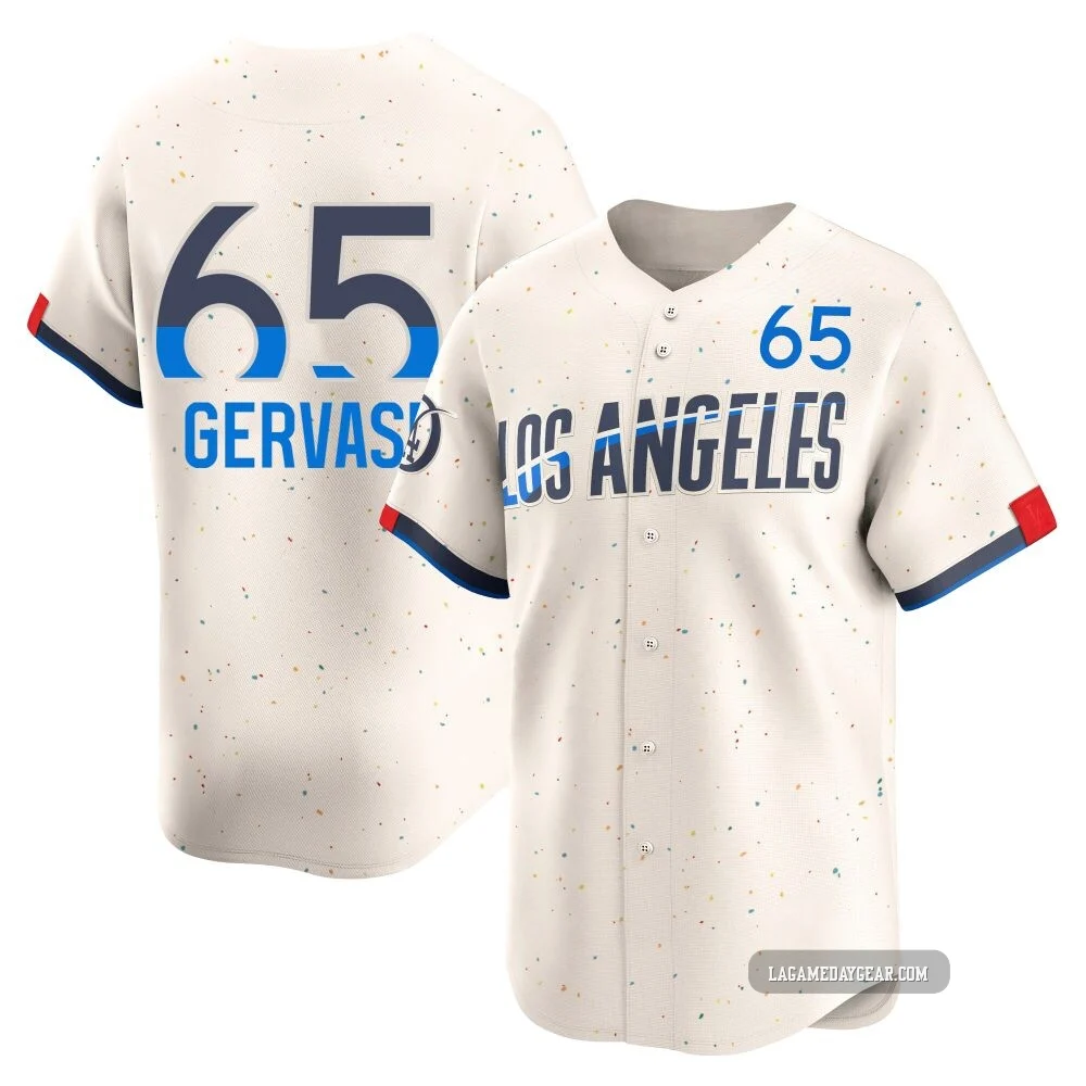 Paul Gervase ＃65 Los Angeles Dodgers Limited Youth Cream 2024 City Connect Jersey