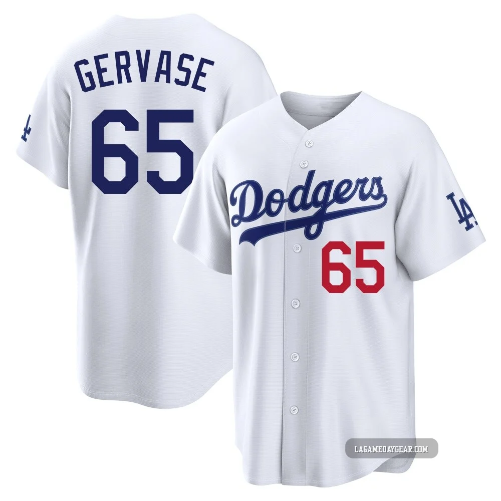 Paul Gervase ＃65 Los Angeles Dodgers Limited Youth White Home Stadium Jersey