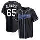 Paul Gervase ＃65 Los Angeles Dodgers Replica Men's Black Fashion Out Jersey