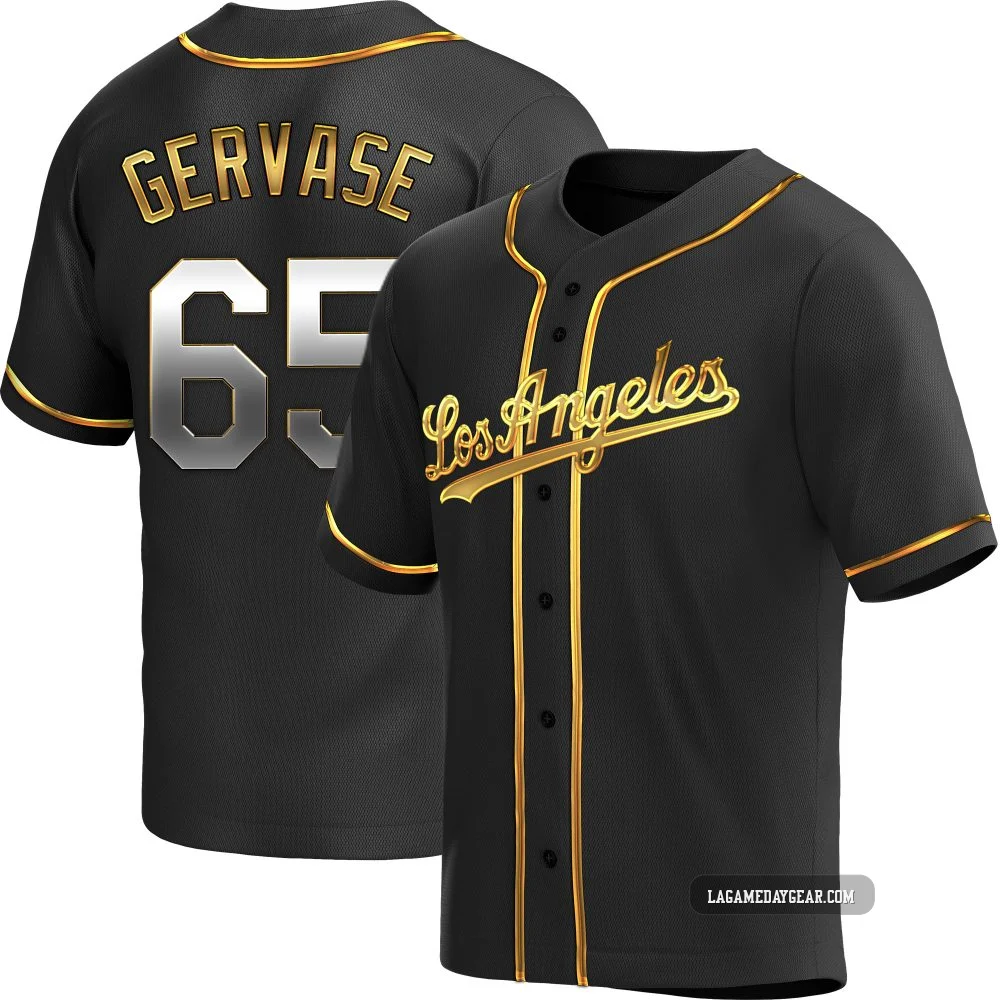 Paul Gervase ＃65 Los Angeles Dodgers Replica Youth Gold Black en Alternate Jersey