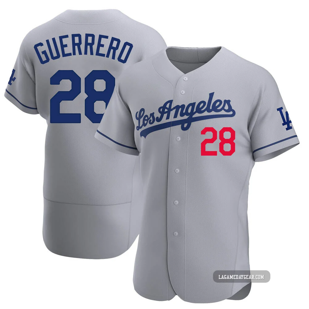 Pedro Guerrero ＃28 Los Angeles Dodgers Authentic Men's Gray Away Jersey
