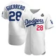 Pedro Guerrero ＃28 Los Angeles Dodgers Authentic Men's White Home Official 2024 World Series Jersey