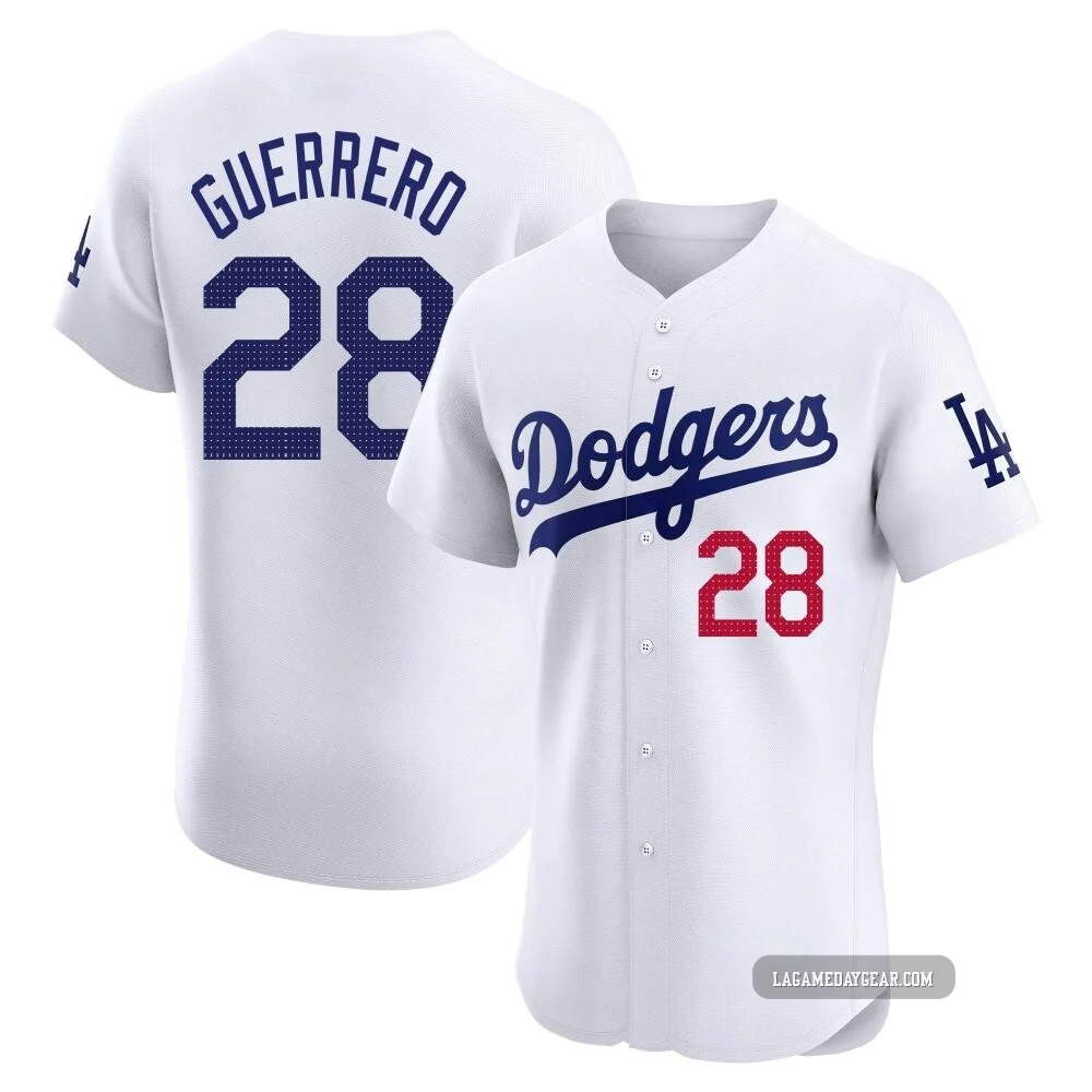 Pedro Guerrero ＃28 Los Angeles Dodgers Elite Men's White Home Jersey