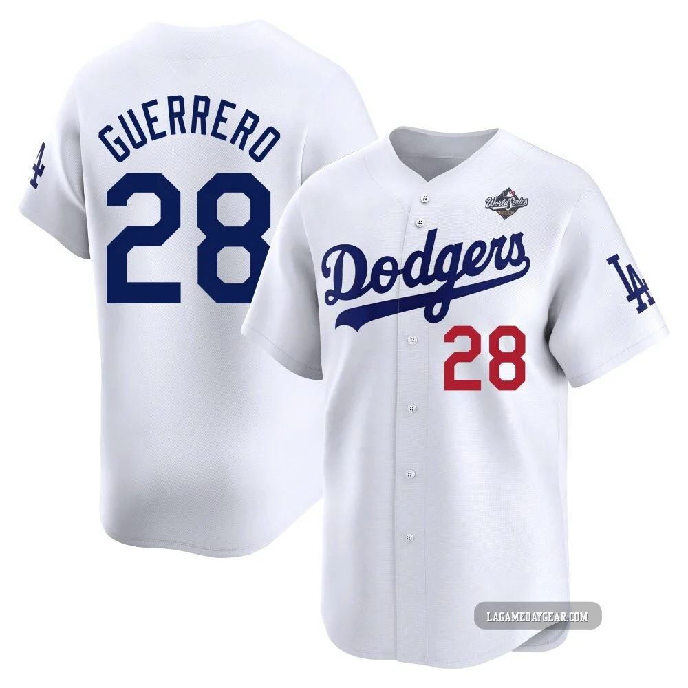 Pedro Guerrero ＃28 Los Angeles Dodgers Limited Men's White Home 2025 World Series Jersey