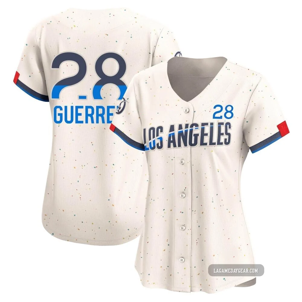 Pedro Guerrero ＃28 Los Angeles Dodgers Limited Women's Cream 2024 City Connect Jersey