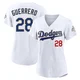 Pedro Guerrero ＃28 Los Angeles Dodgers Limited Women's Gold White 2026 Collection Stadium Jersey