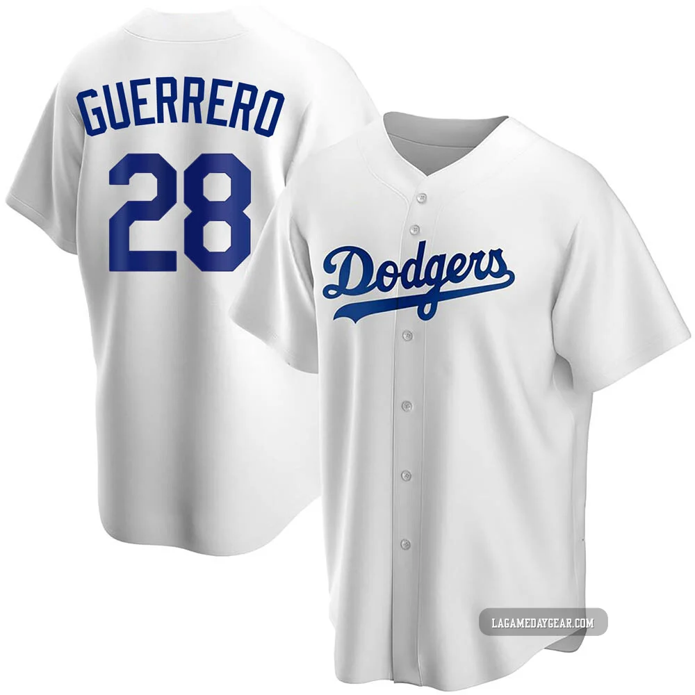 Pedro Guerrero ＃28 Los Angeles Dodgers Replica Men's White Home Jersey