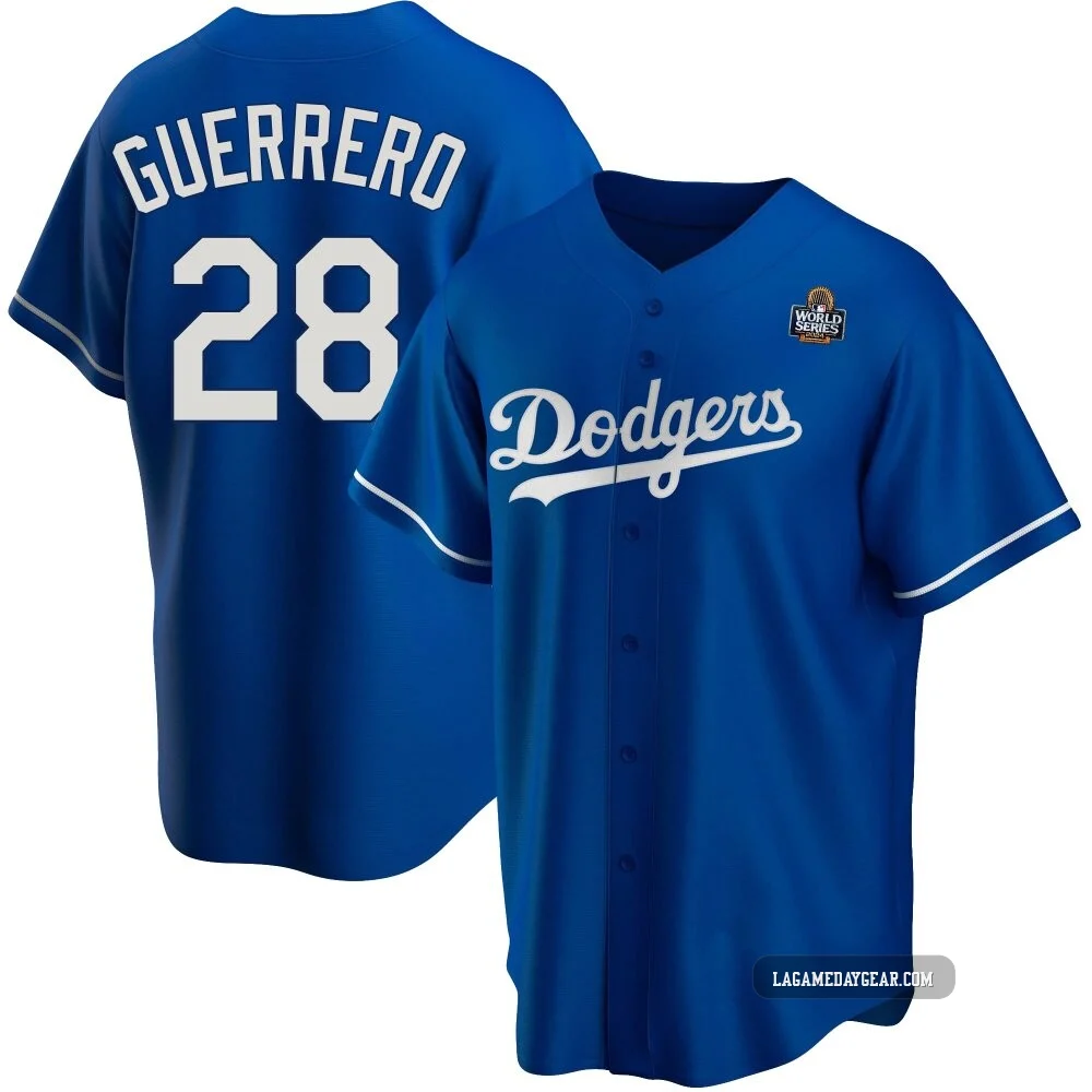 Pedro Guerrero ＃28 Los Angeles Dodgers Replica Youth Royal Alternate 2024 World Series Jersey